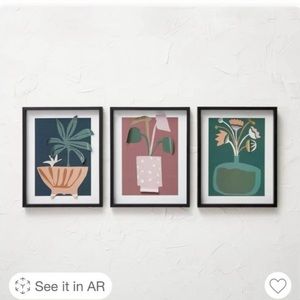 Floral Paper Collage Framed Wall Art White - Opalhouse designed with Jungalow